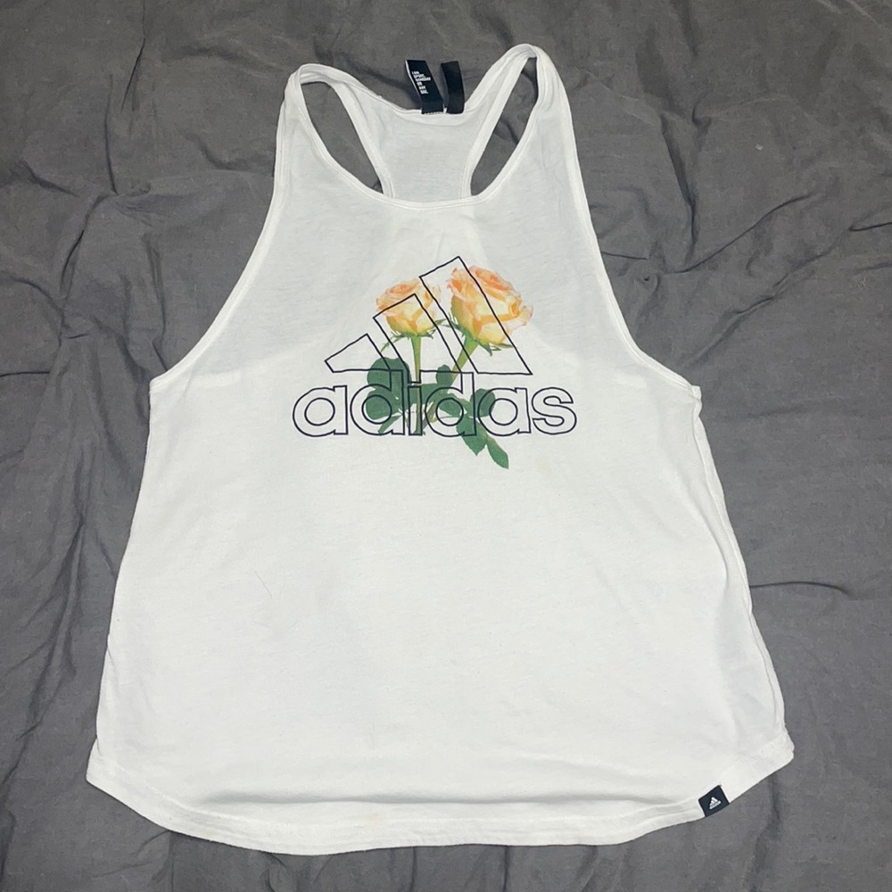 White adidas workout tank